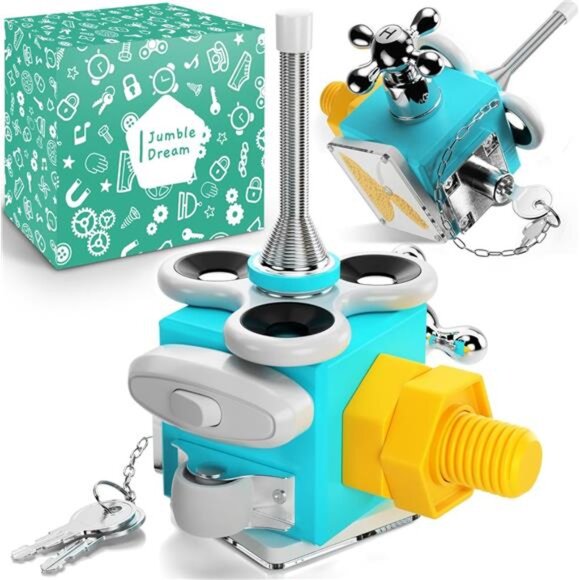 Busy Cube Sensory Toys for Toddlers is a Handmade Montessori Fidget Cube - Picture 1 of 7